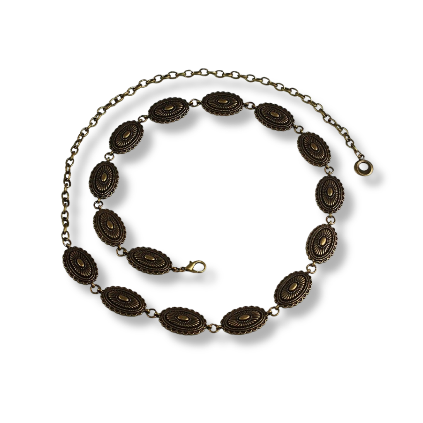 Oval Buckle Chain Belt