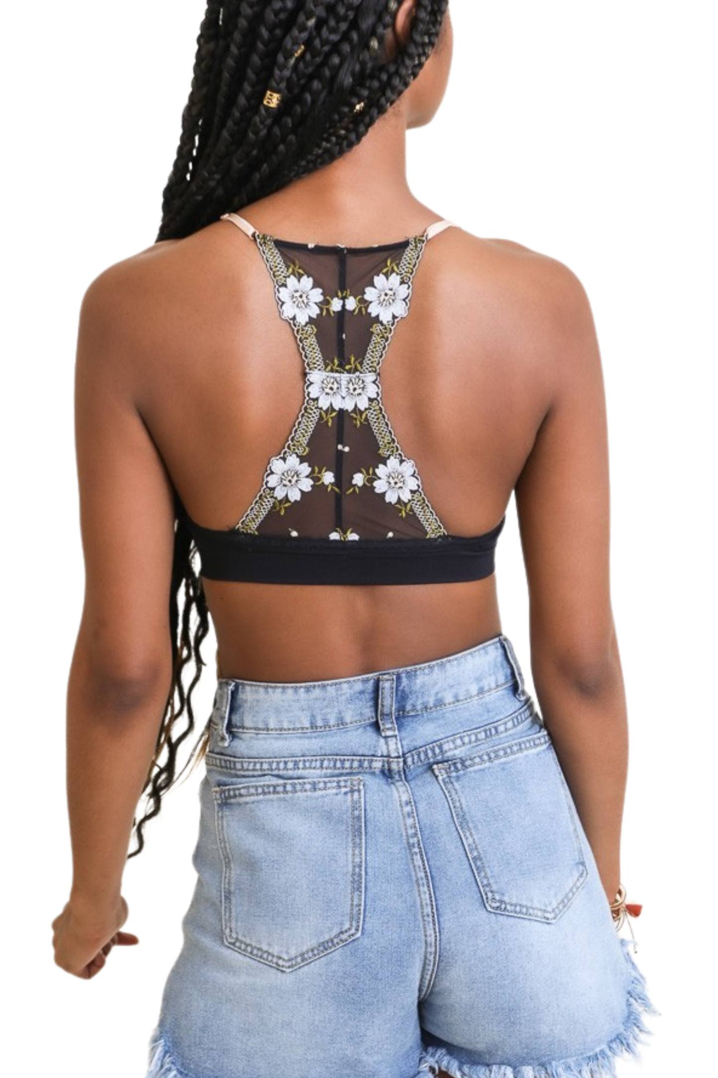 Floral Back Lattice Bralette
