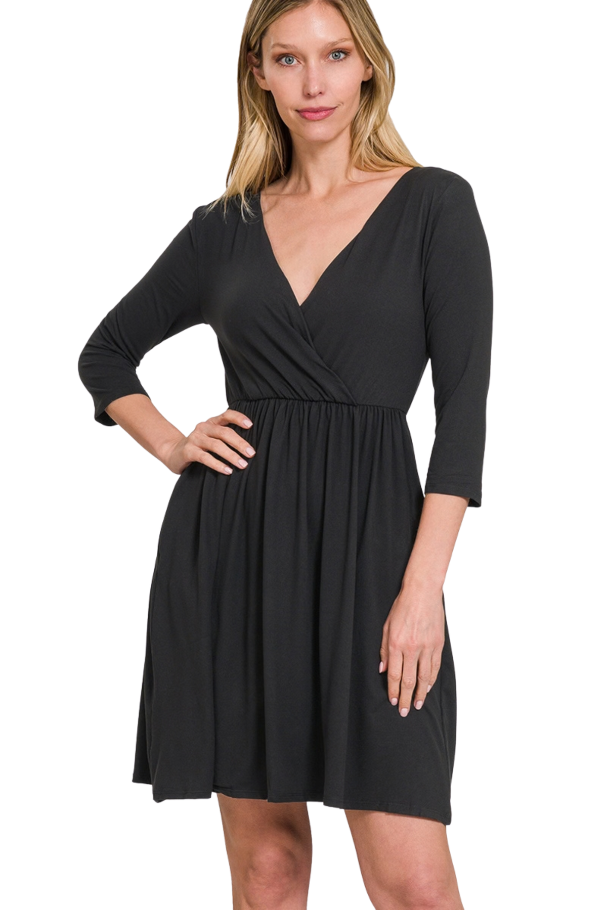 Brushed Wrap Style Mini Dress