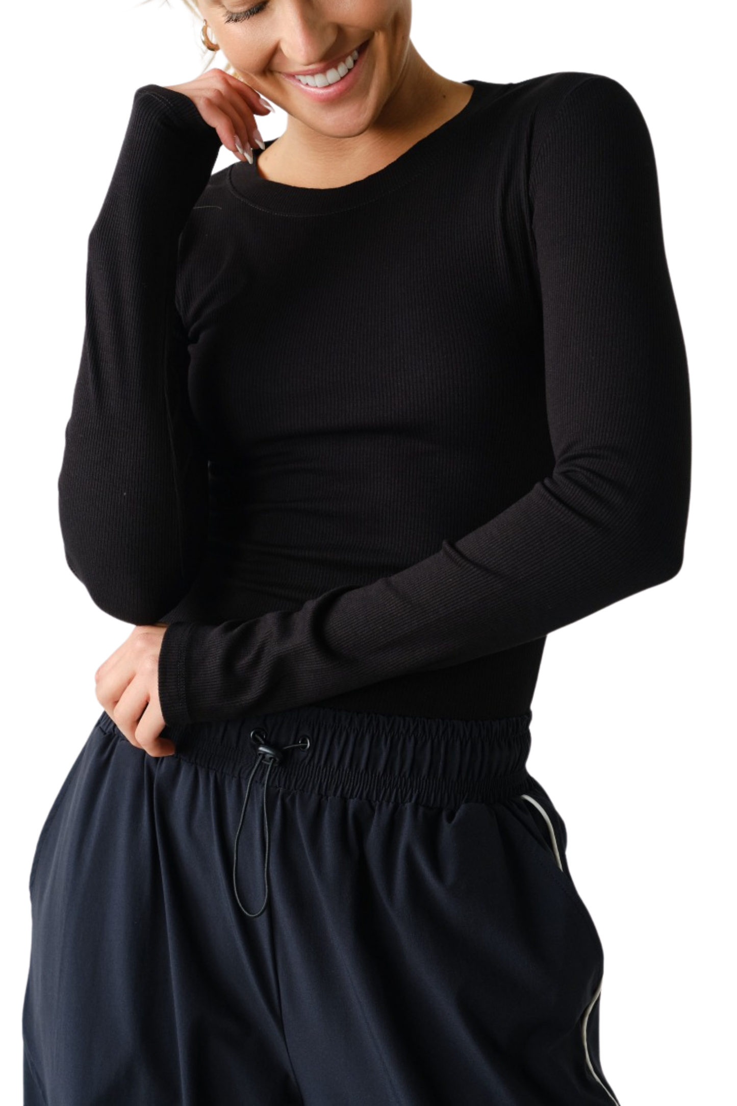 Essential Micro Ribbed Long Sleeve Top