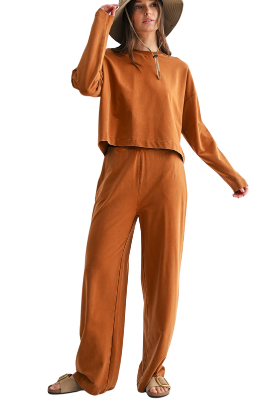 Cotton Long Sleeve and Pants Lounge Set