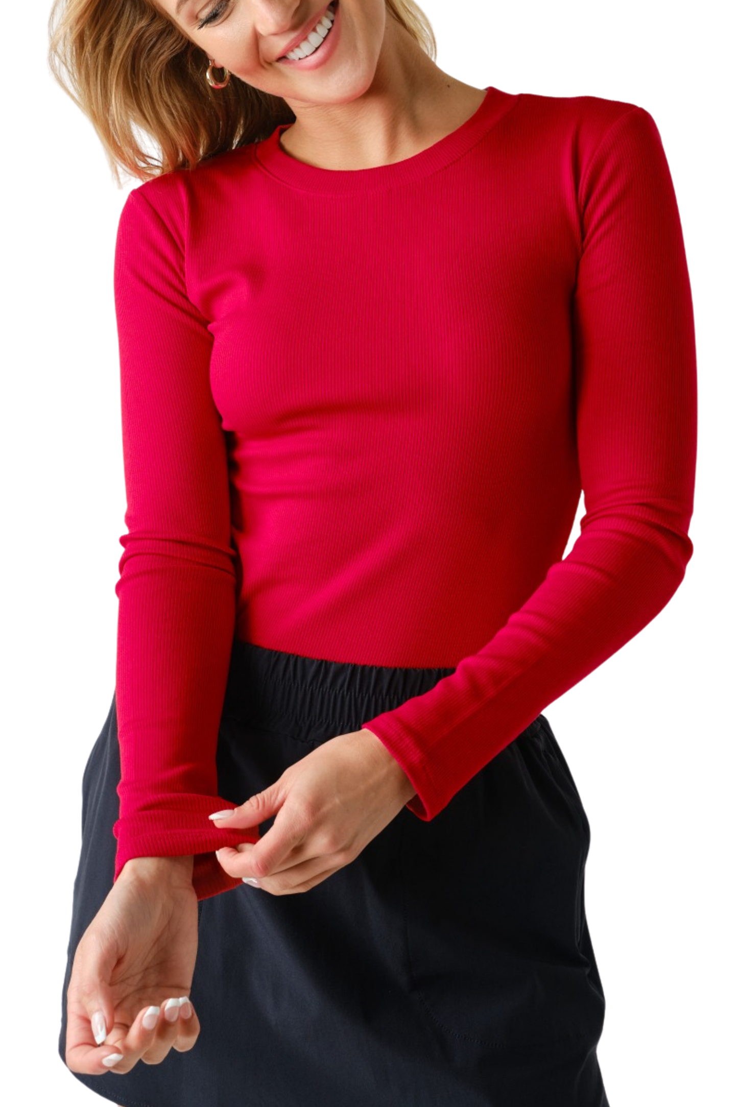 Essential Micro Ribbed Long Sleeve Top