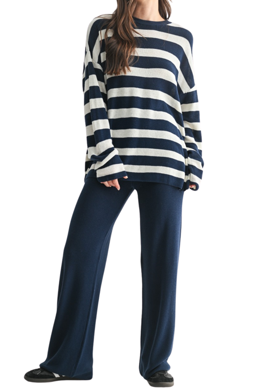 Knit Striped Sweater and Pant Set