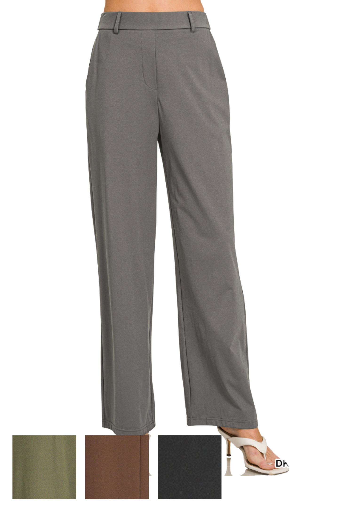 Stretch Pull-On Dress Pants with Belt Loops