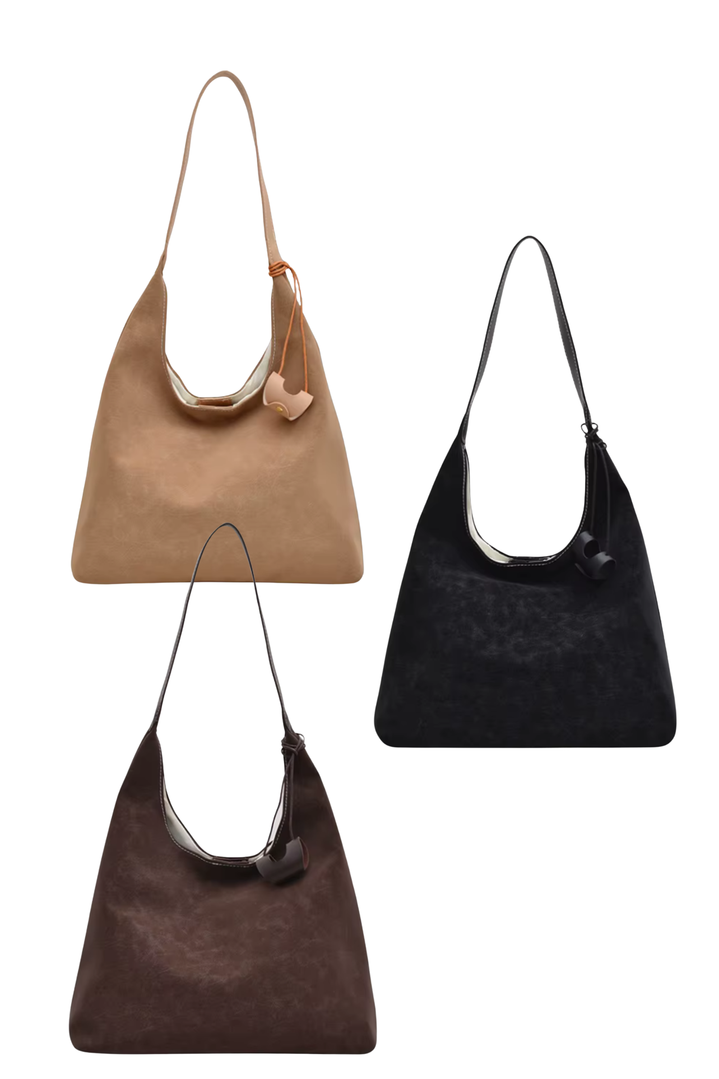 Faux Suede Slouch Shoulder Bag