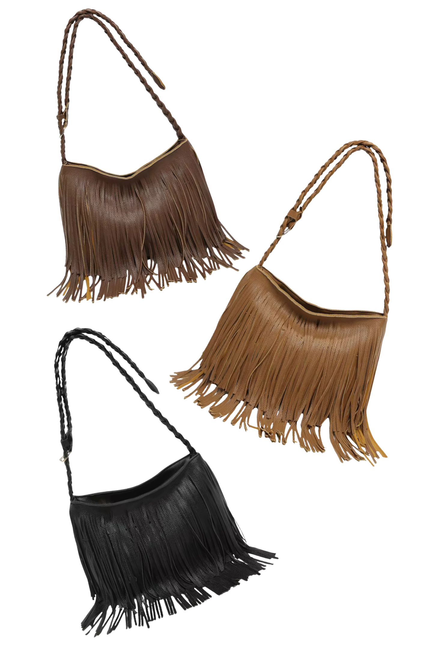 Fringe Flow Braided Shoulder Bag