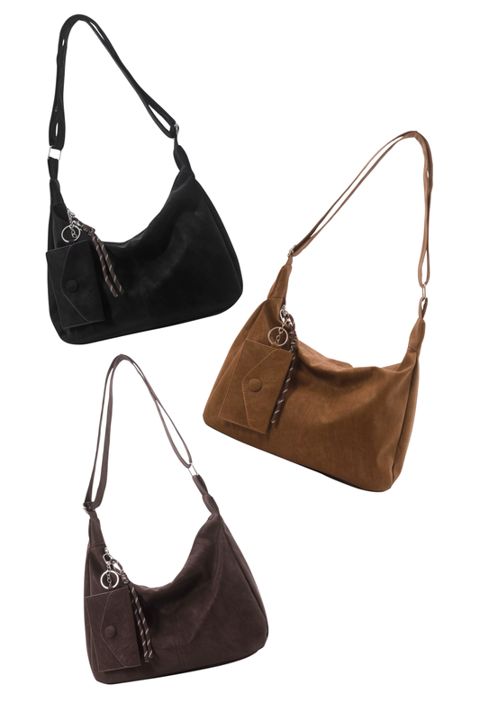 Carry All Slouchy Shoulder Bag with Coin Purse Keychain