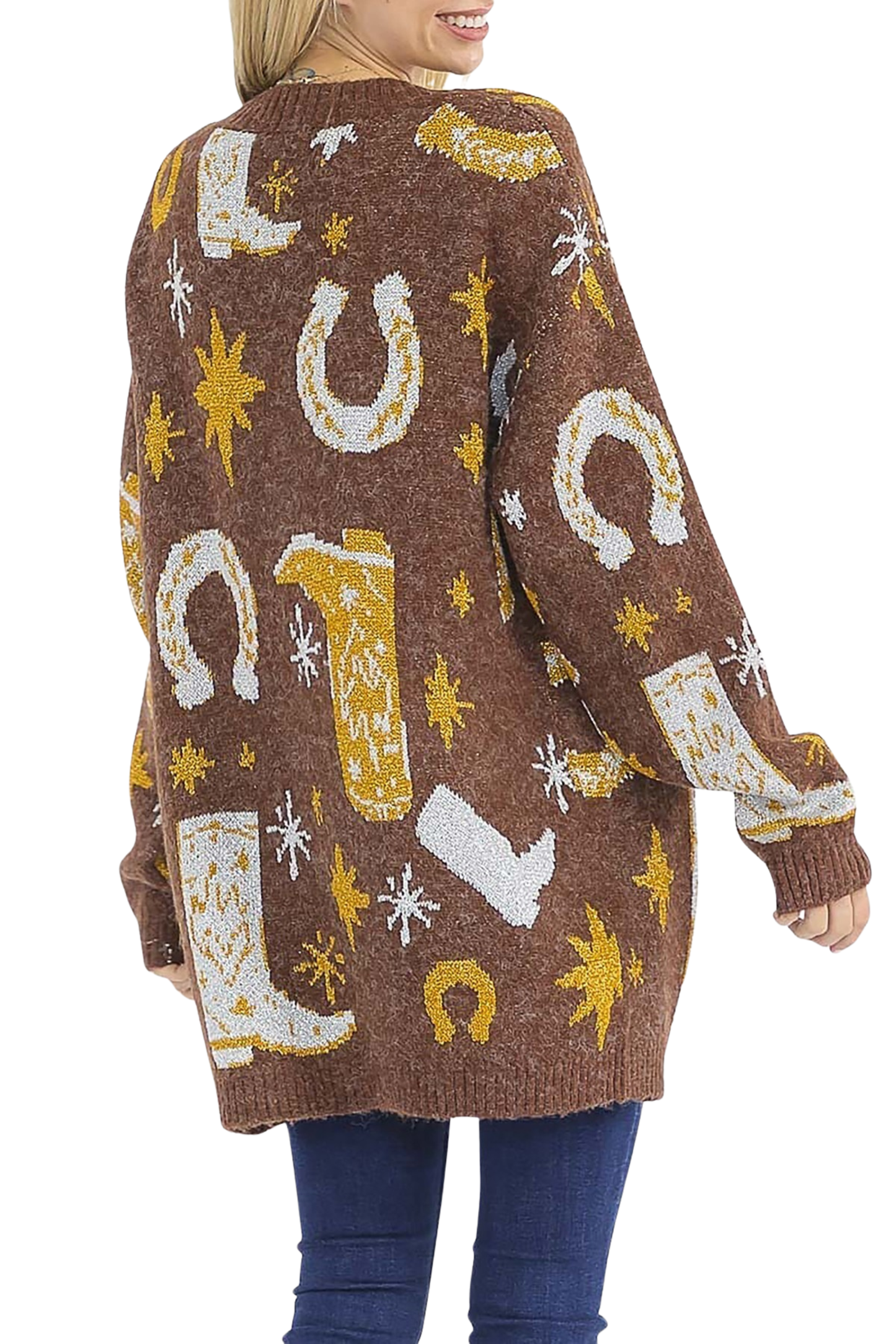 Lucky Cowgirl Knitted Open Cardigan