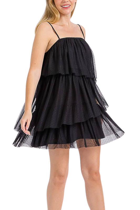 Sleeveless Ruffle Tiered Tunic Mini Dress