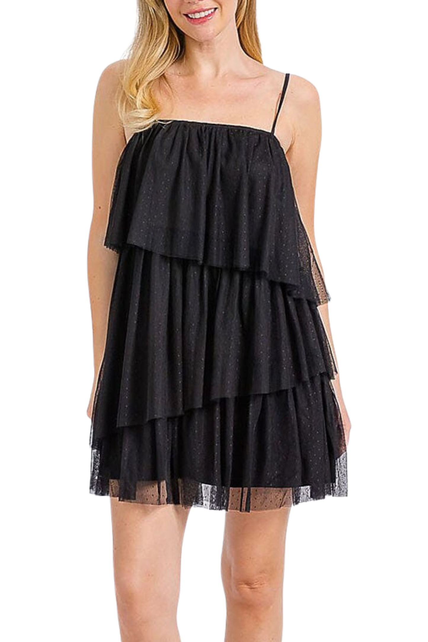 Sleeveless Ruffle Tiered Tunic Mini Dress