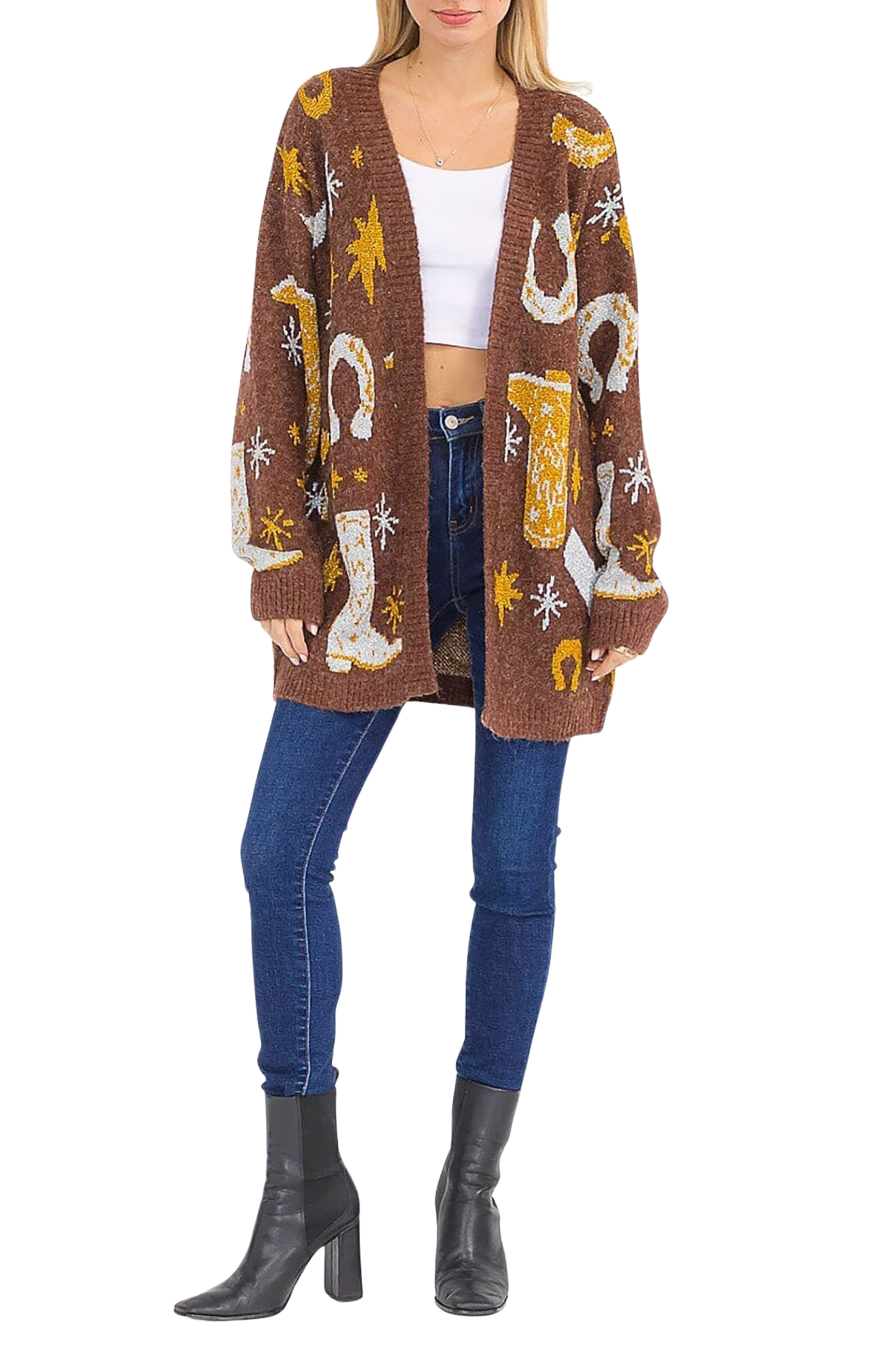 Lucky Cowgirl Knitted Open Cardigan