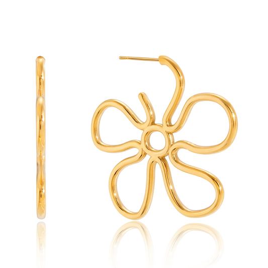 Sestra by Intro Stainless Steel Flower Earrings