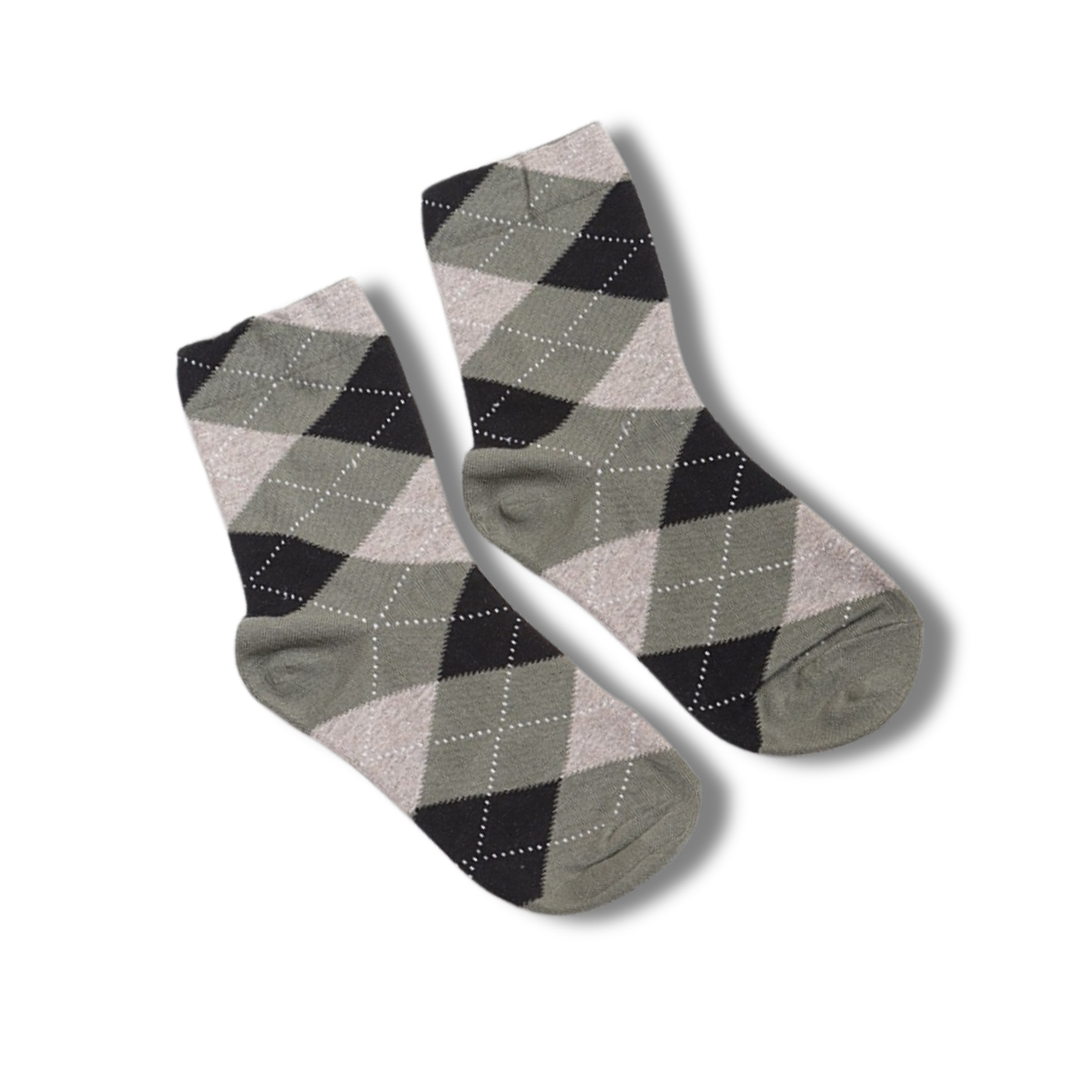Unisex Diamond Argyle Crew Socks
