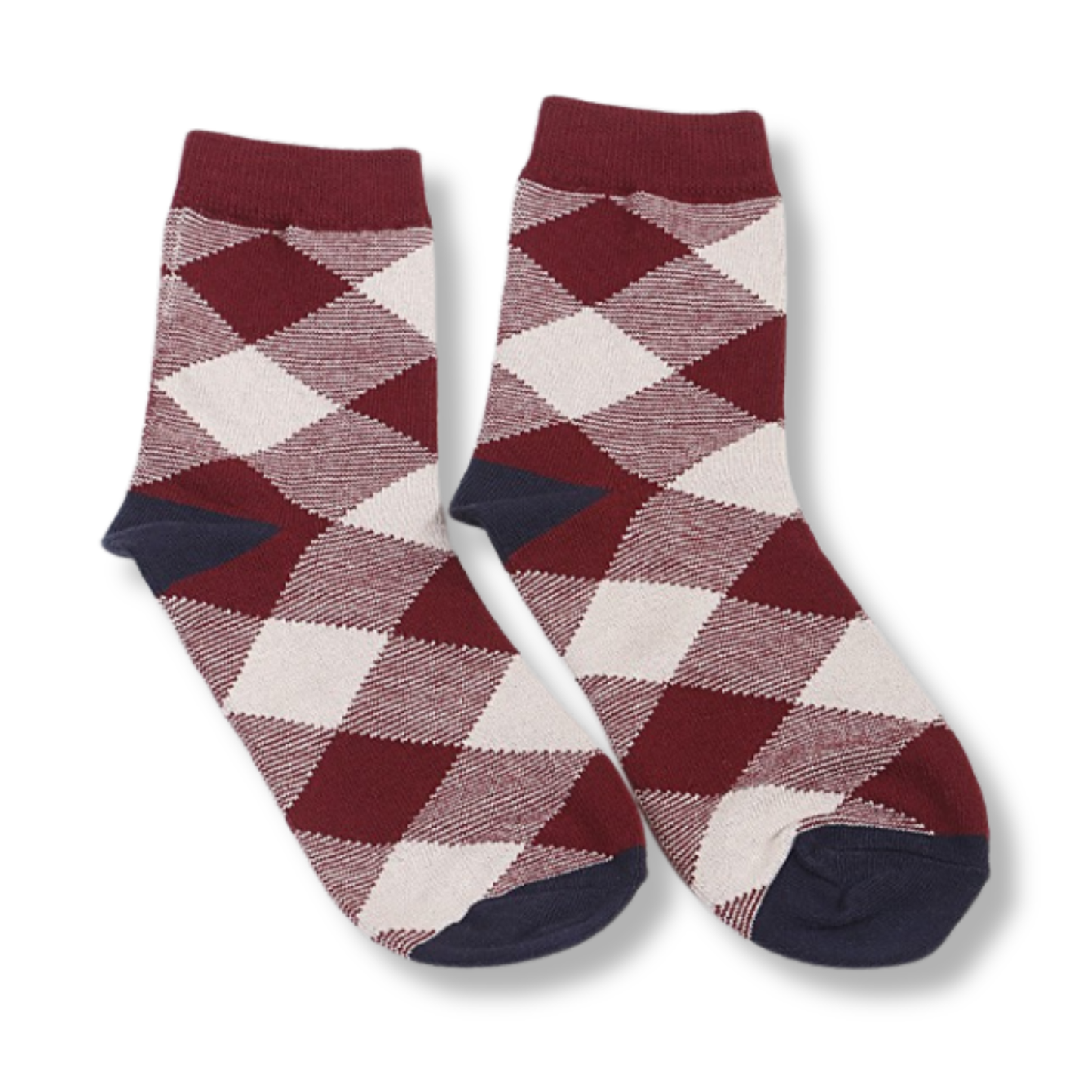 Diamond Plaid Crew Socks