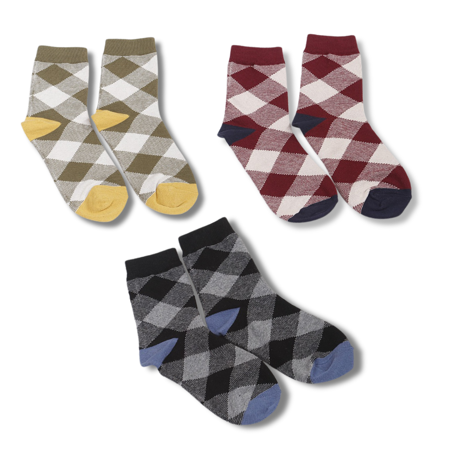 Diamond Plaid Crew Socks