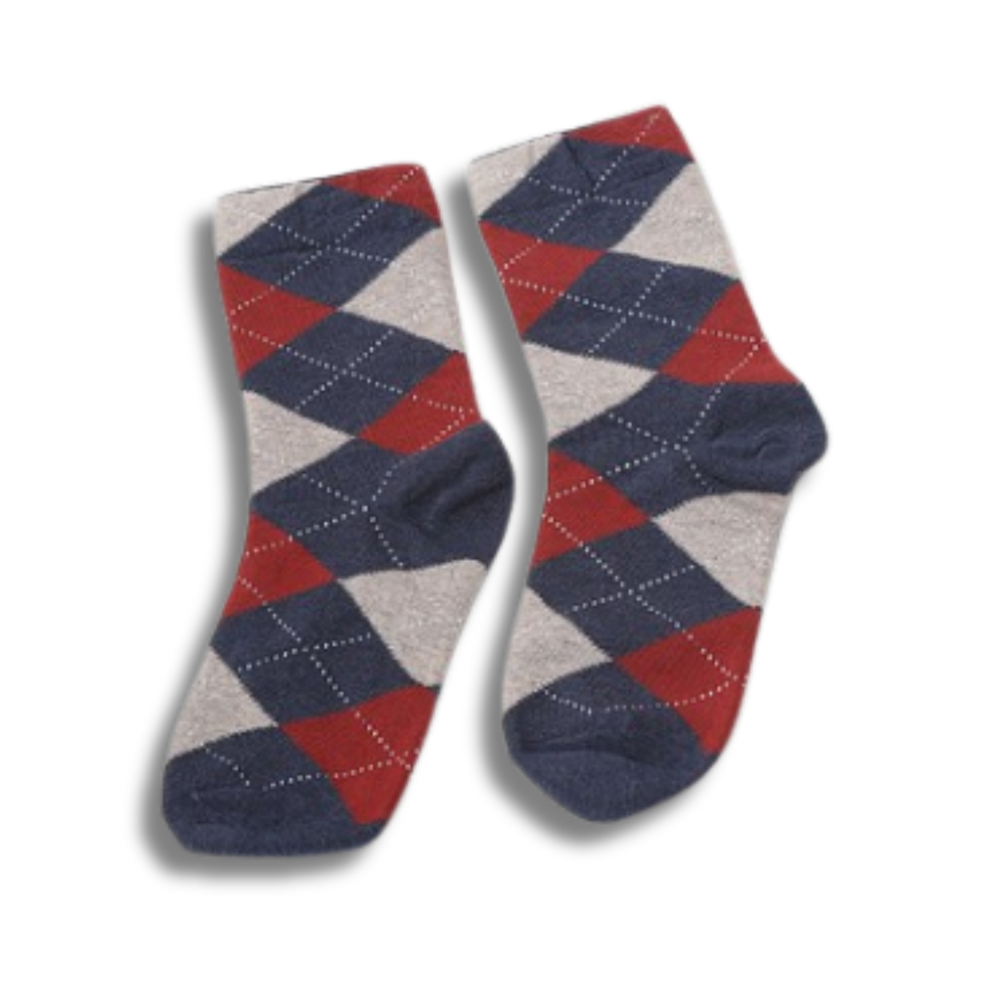 Unisex Diamond Argyle Crew Socks