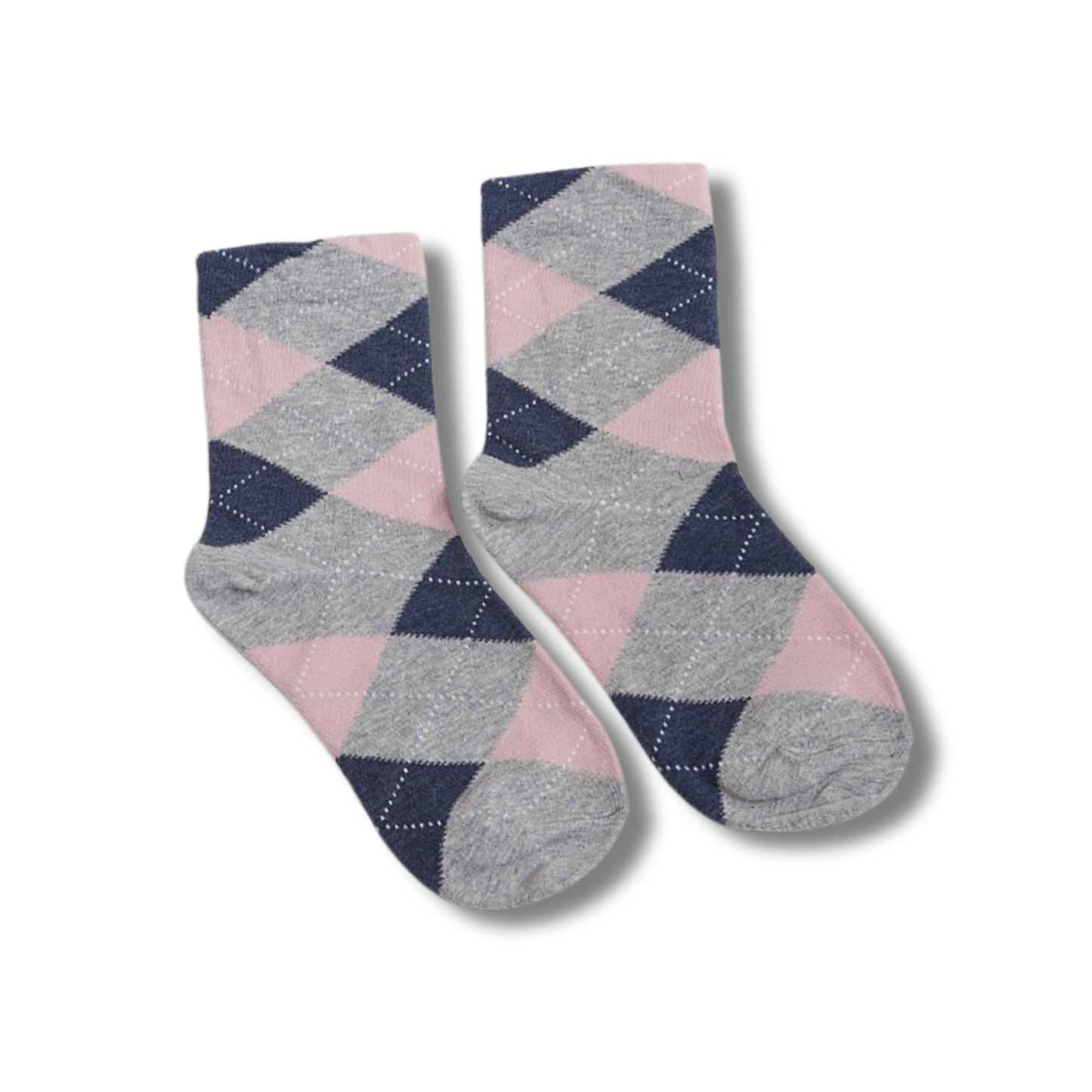 Unisex Diamond Argyle Crew Socks