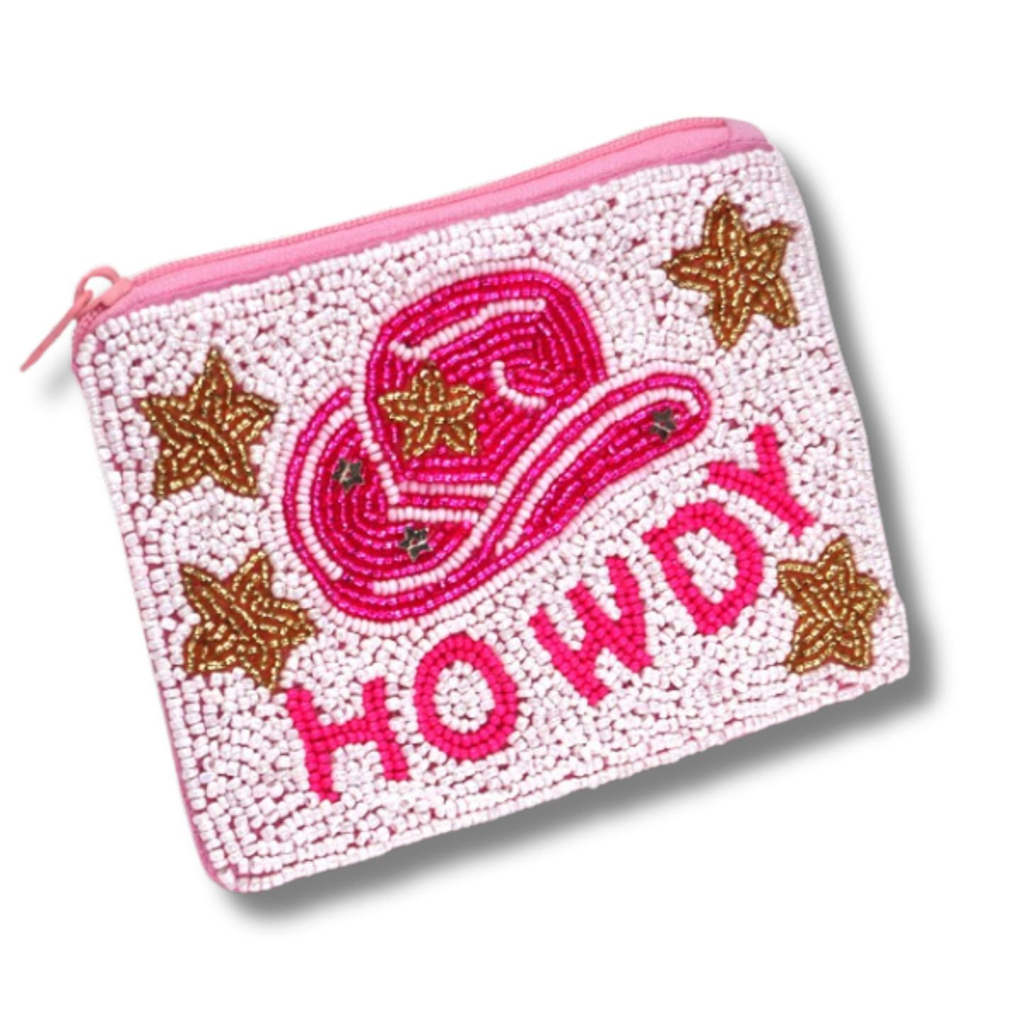 Howdy Beaded Zip Wallet