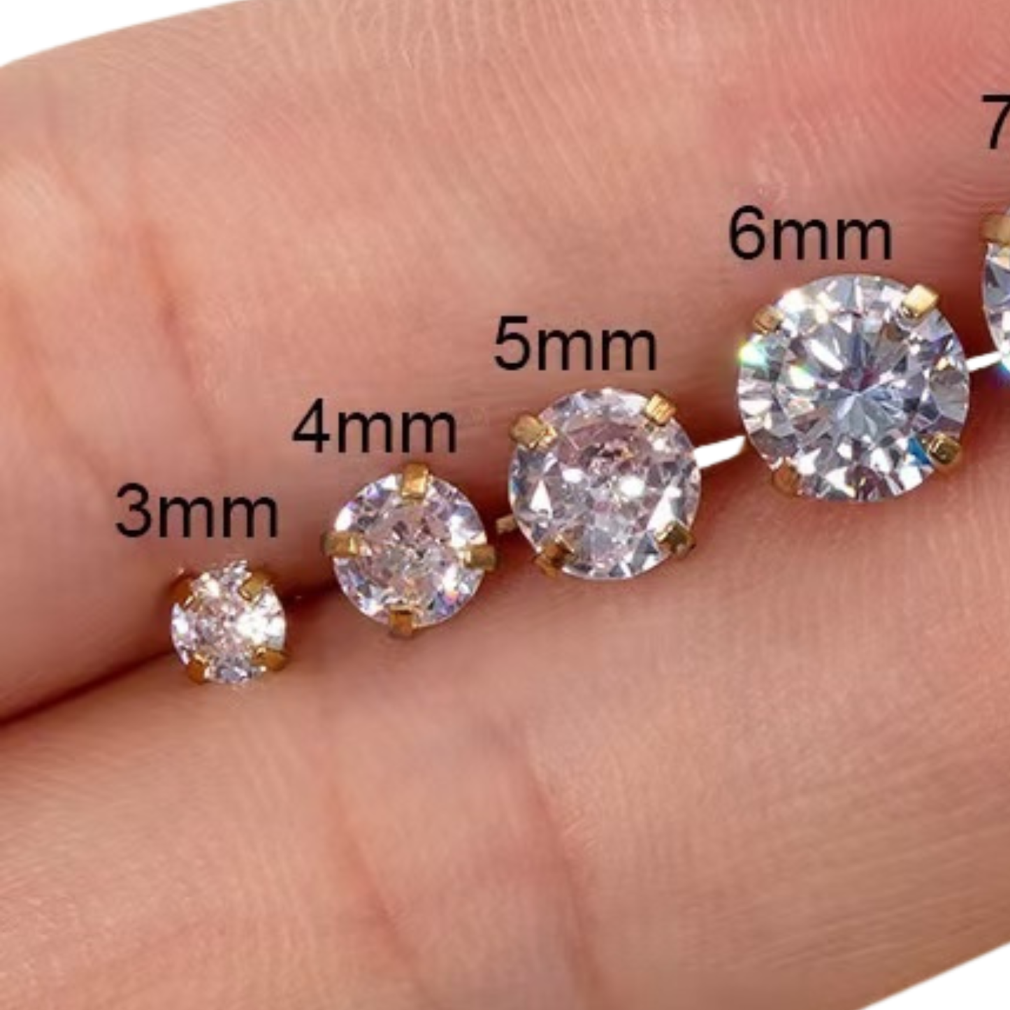 Sestra by Intro Stainless Steel & CZ Twist Flat Back Studs