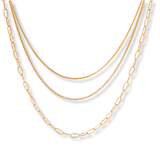 Sestra by Intro Stainless Steel Multi Layered Chain Necklace