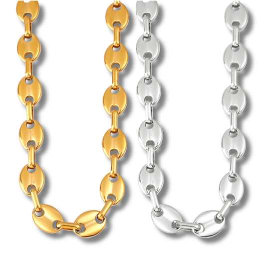 Sestra by Intro Stainless Steel Dainty Puff Mariner Chain Necklace