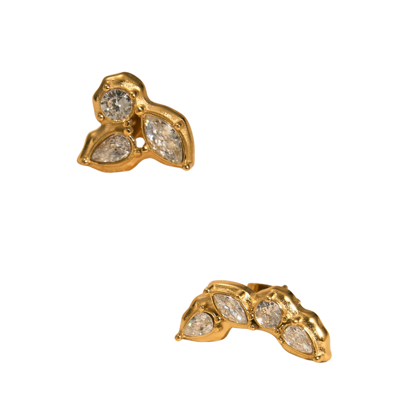 Stainless Steel CZ Cluster Studs
