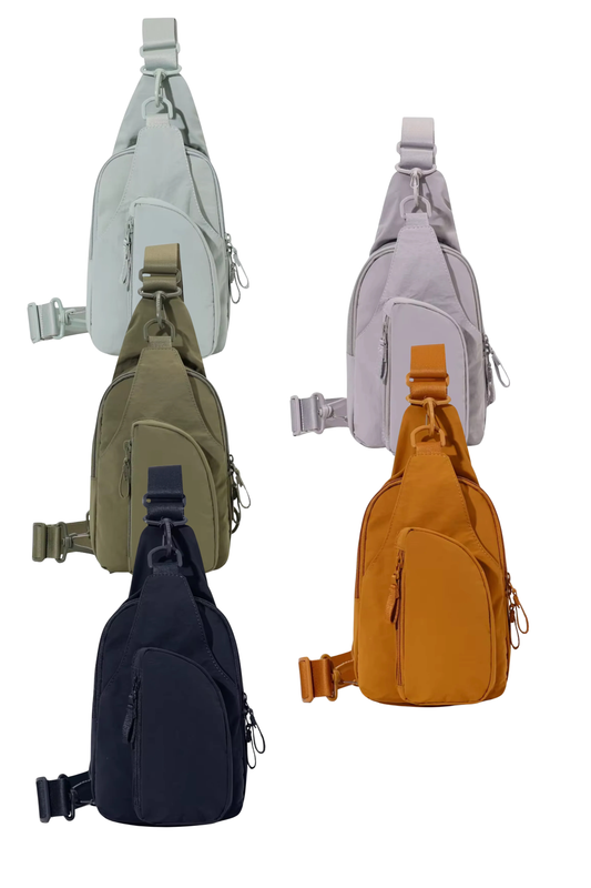 Gender Neutral Nylon Sling Cross Body Bag