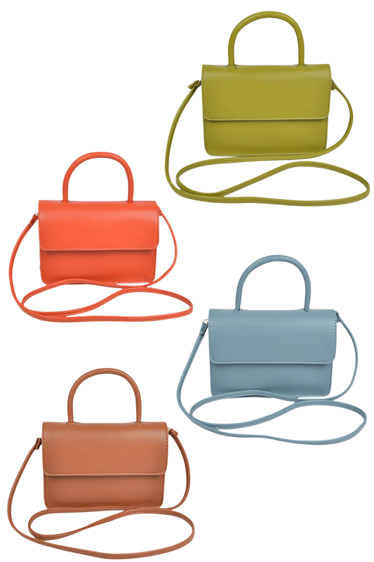 Faux Leather Shoulder Strap Bag with Snap Closure