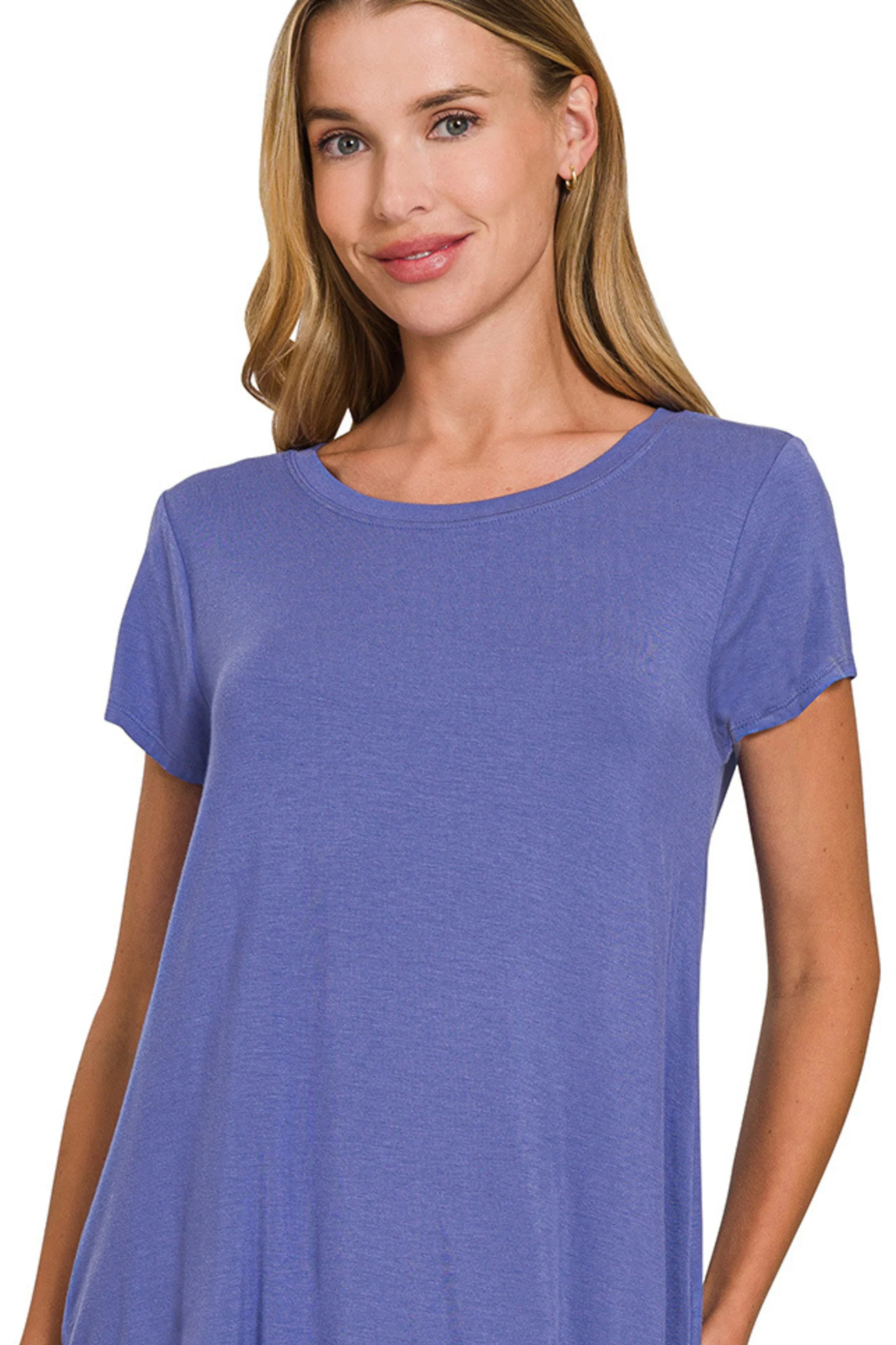 Flowy Round Neck Short Sleeve Tee