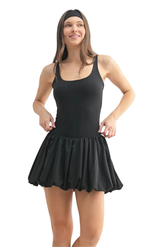 Active Bubble Hem Mini Dress with Hidden Shorts