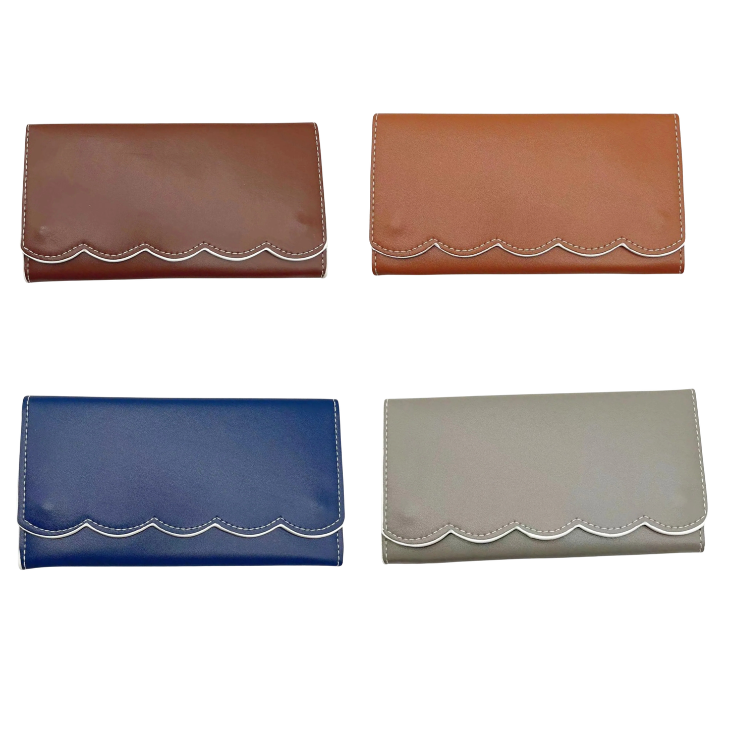 Scalloped Edge Long Wallet