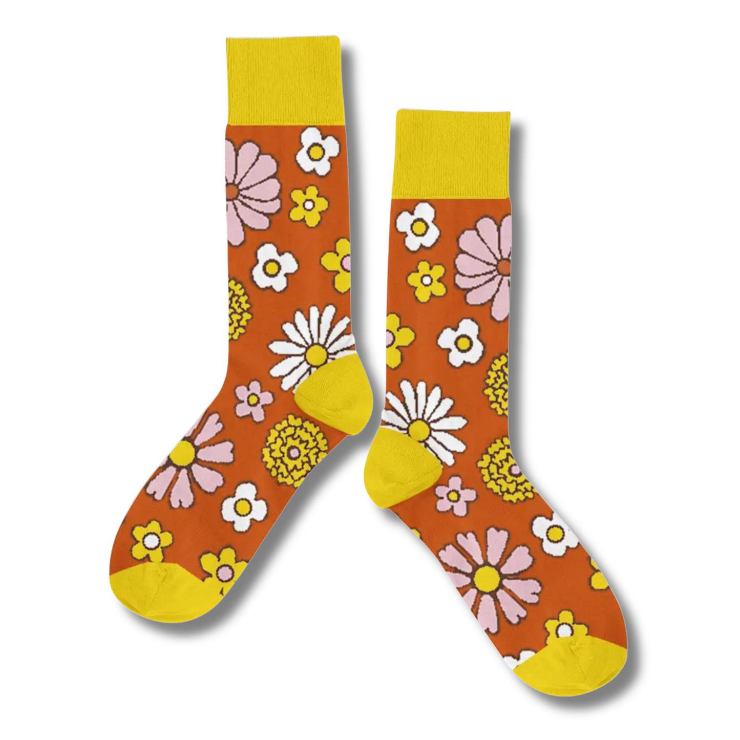 Retro Bold Floral Crew Socks