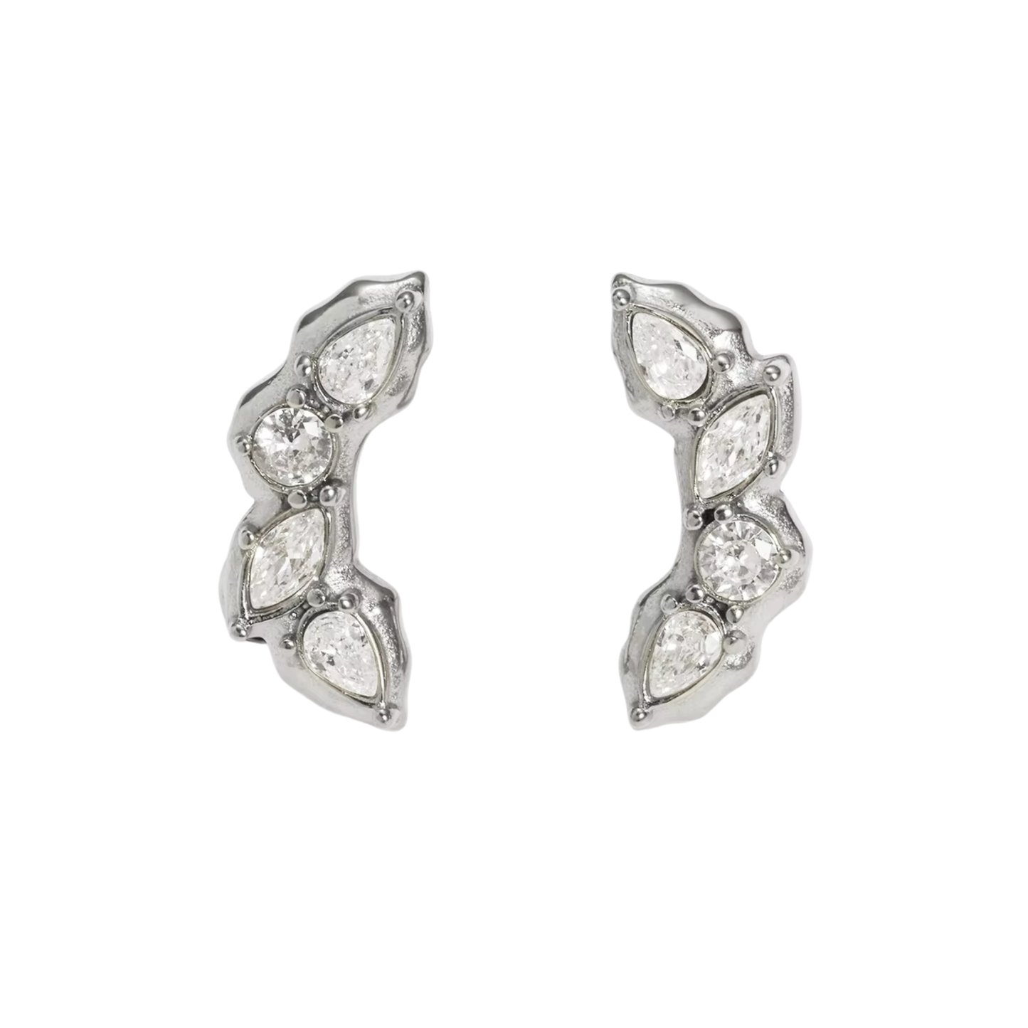 Stainless Steel CZ Cluster Studs