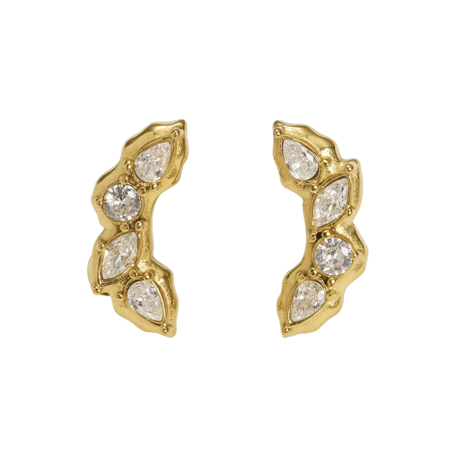 Stainless Steel CZ Cluster Studs