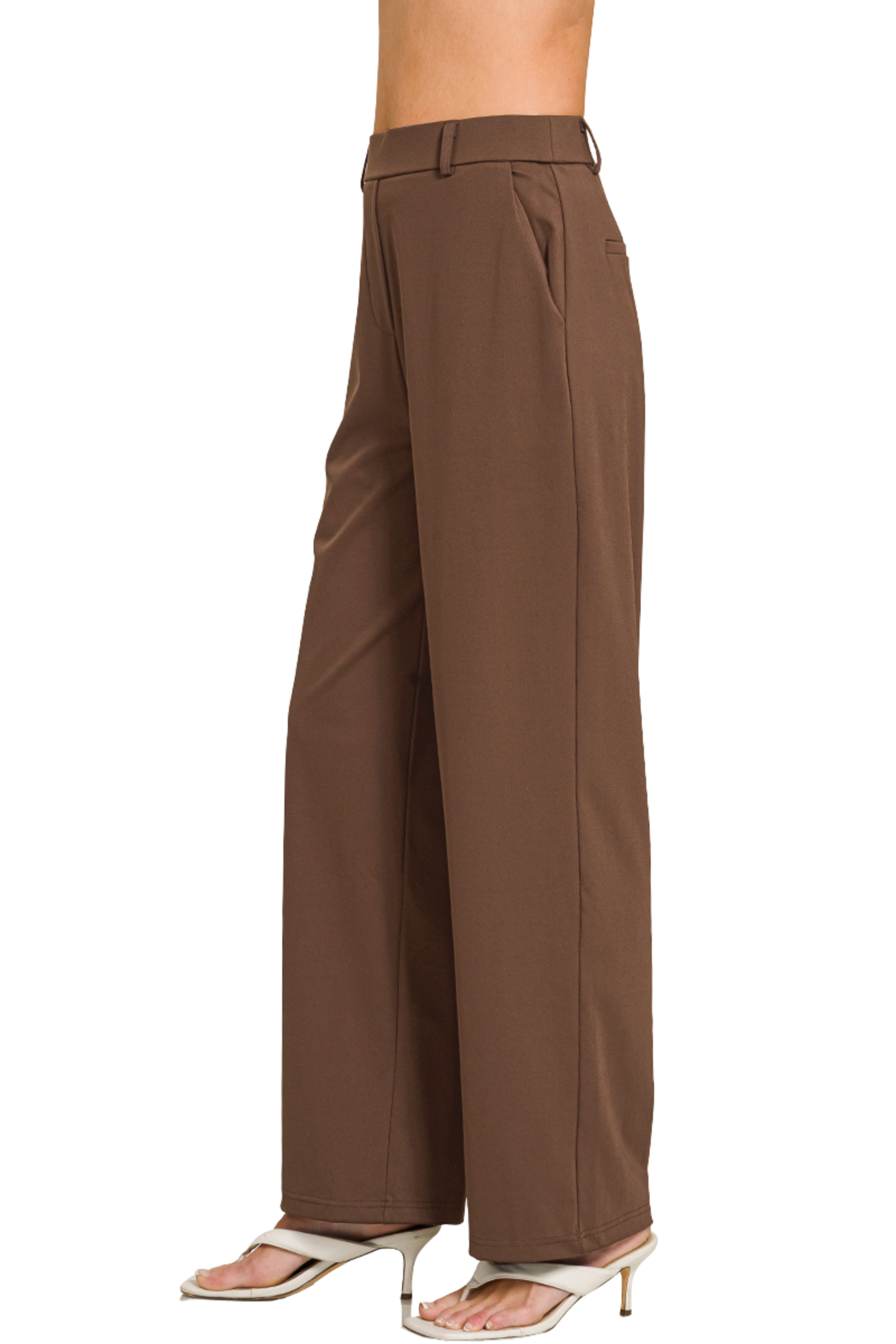 Stretch Pull-On Dress Pants with Belt Loops
