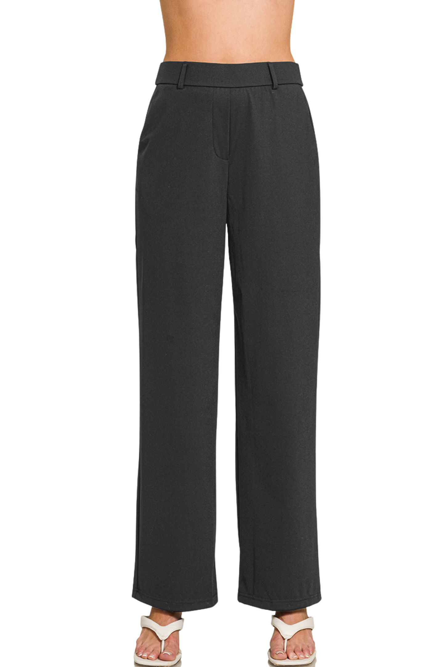 Stretch Pull-On Dress Pants with Belt Loops