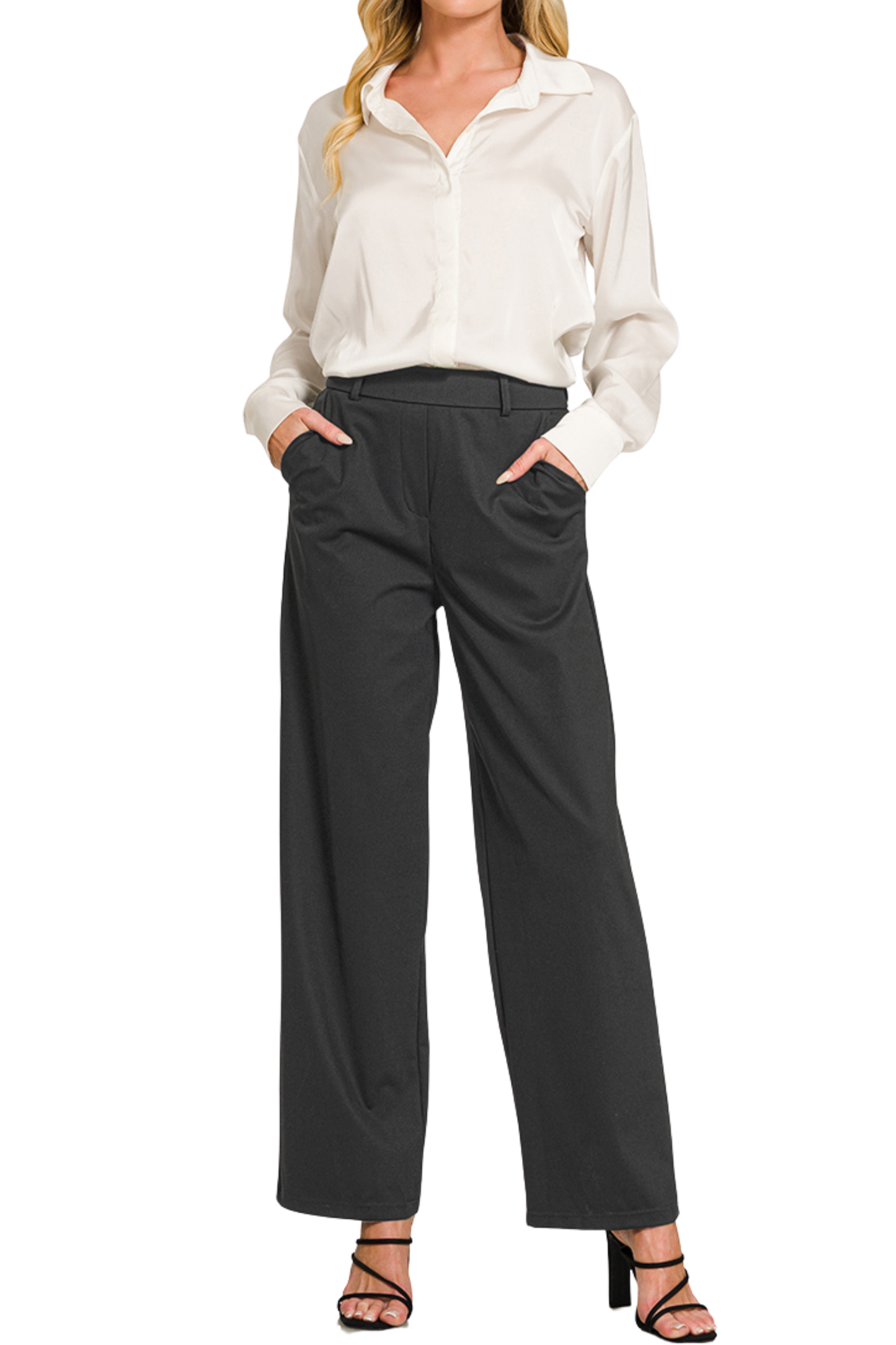 Stretch Pull-On Dress Pants with Belt Loops