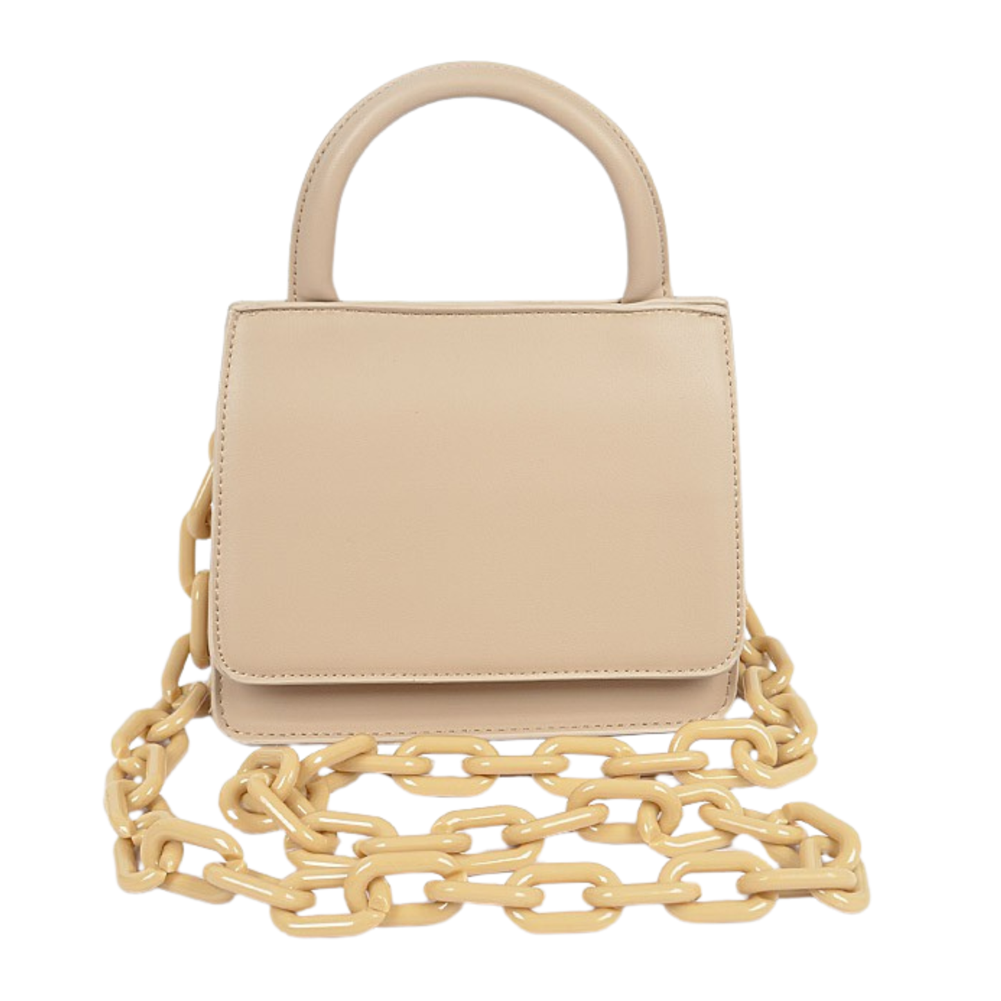 Top Handle Faux Leather Mini Bag with Link Strap