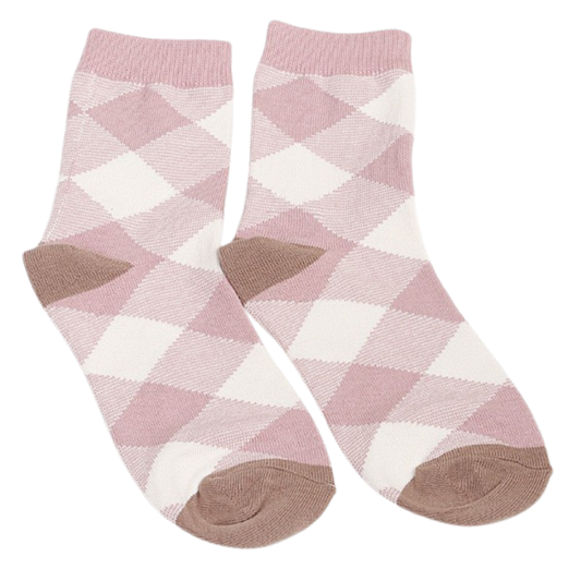 Diamond Plaid Crew Socks