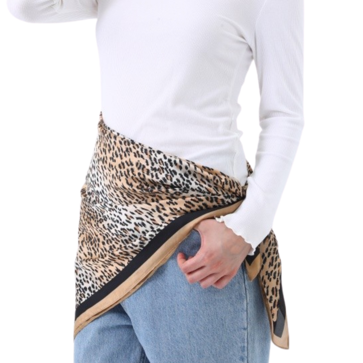 Leopard Print Silky Scarf
