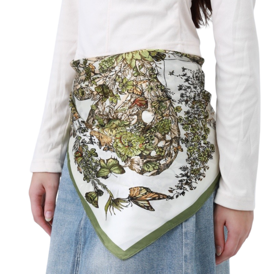 Botanical Butterfly Silky Bandana