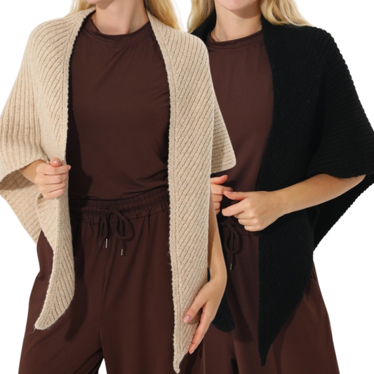 Ribbed Knit Multi-Wear Wrap