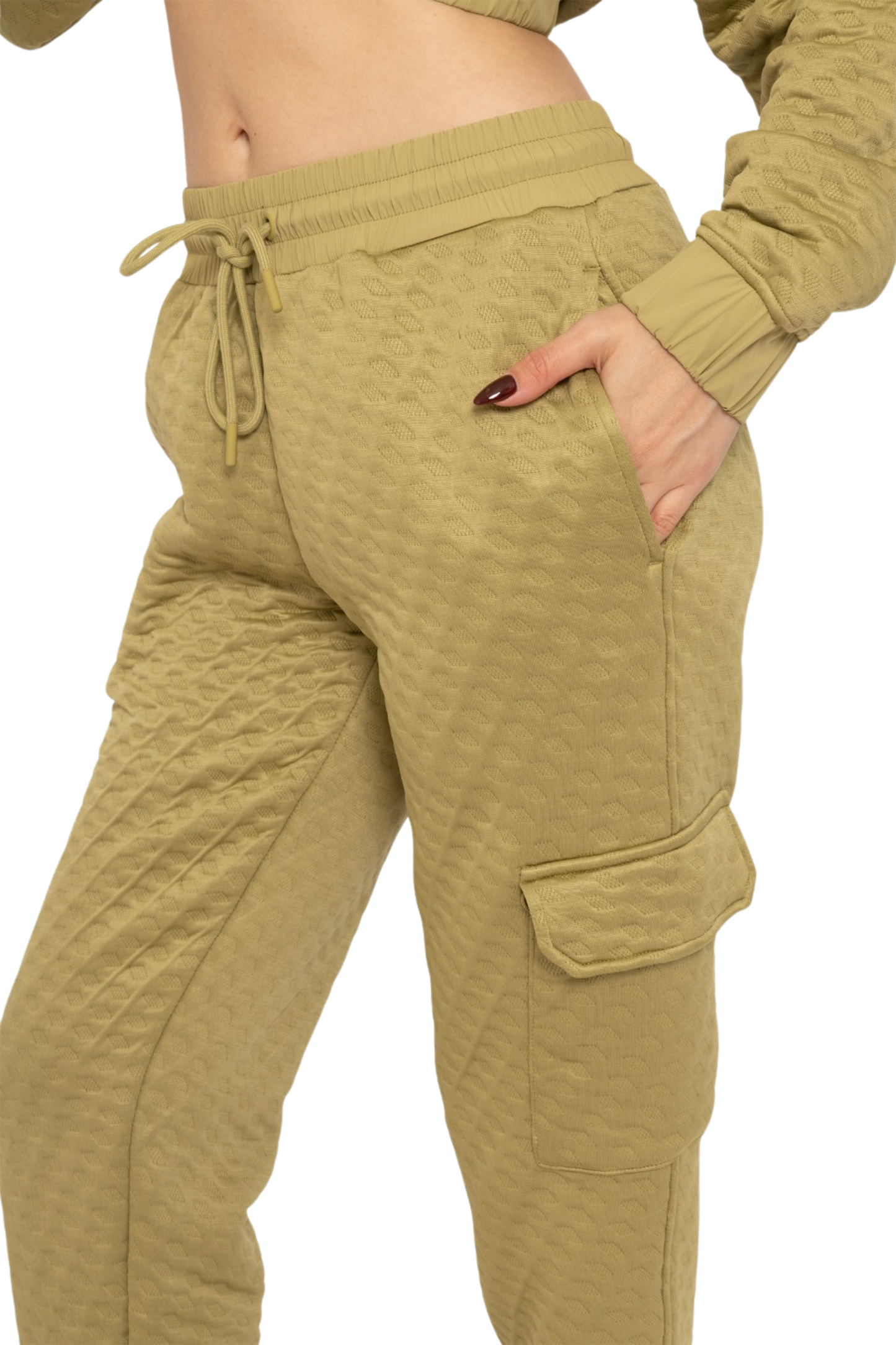 Quilted Cargo Jogger Pants