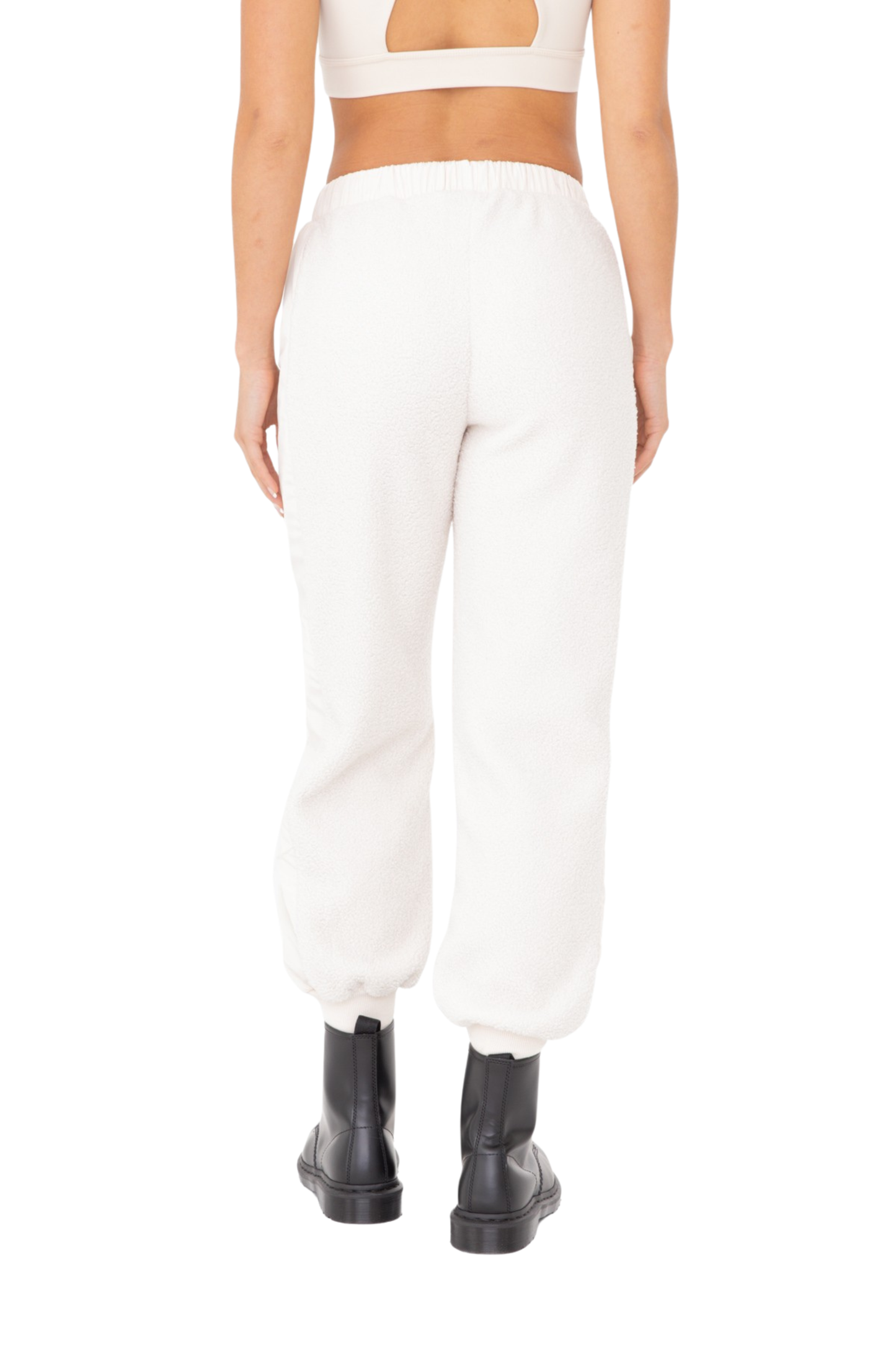 Sherpa Sweatpants with Sporty Side Stripes