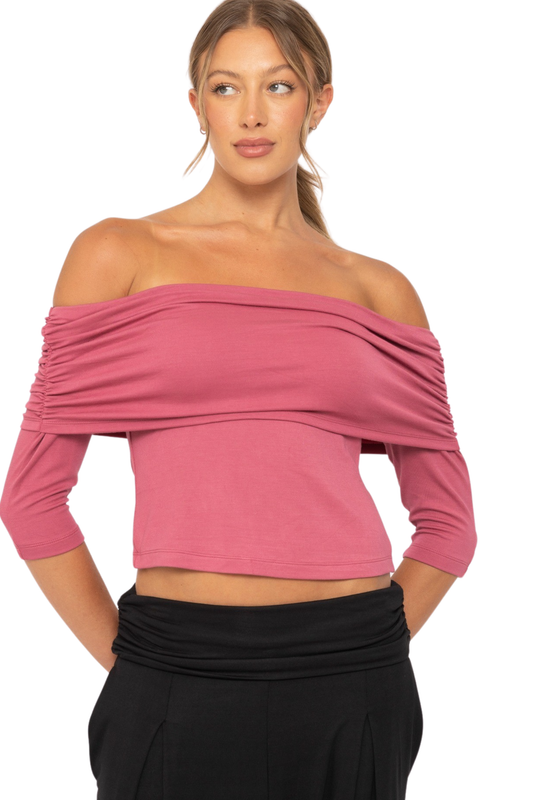 Off the Shoulder Ruched Top