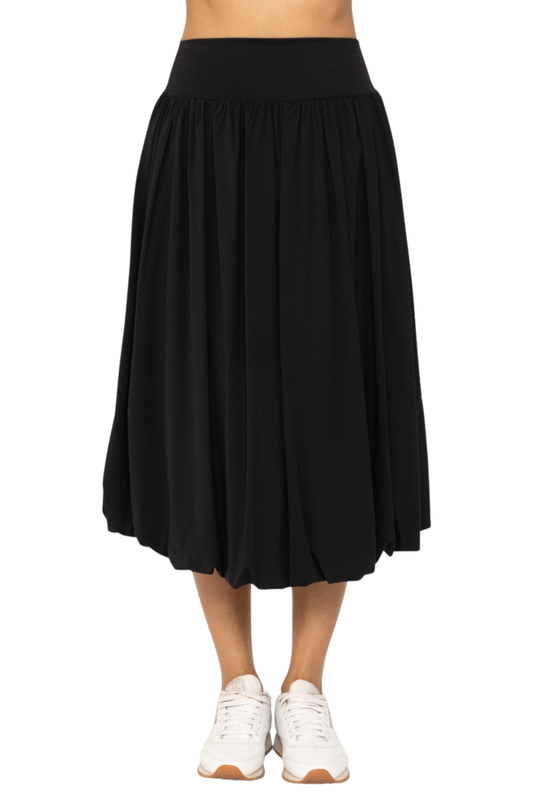 Bubble Hem Midi Skirt