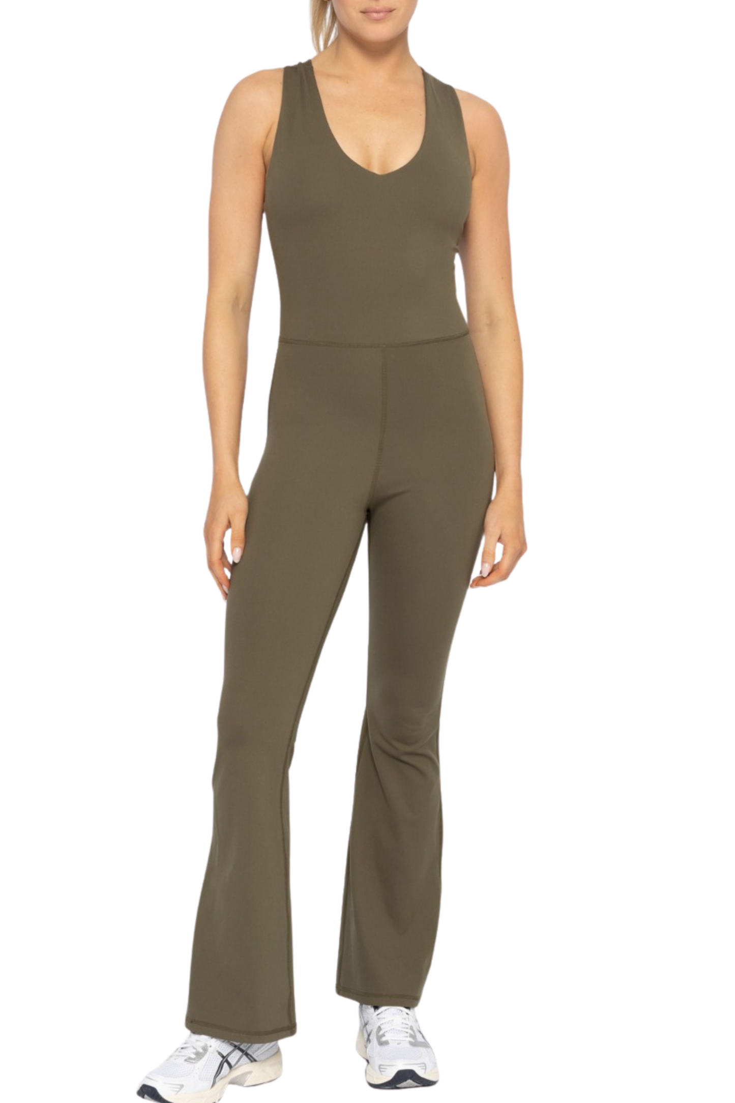 Cross Knot Back Flared Jumpsuit