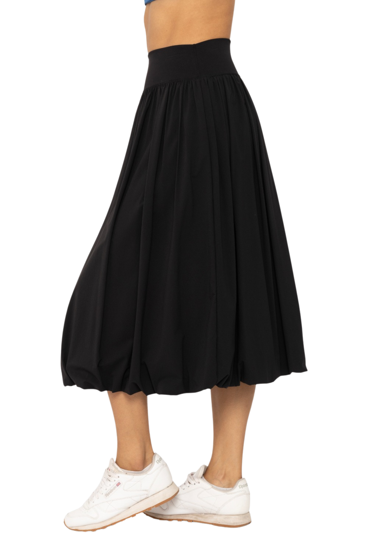 Bubble Hem Midi Skirt