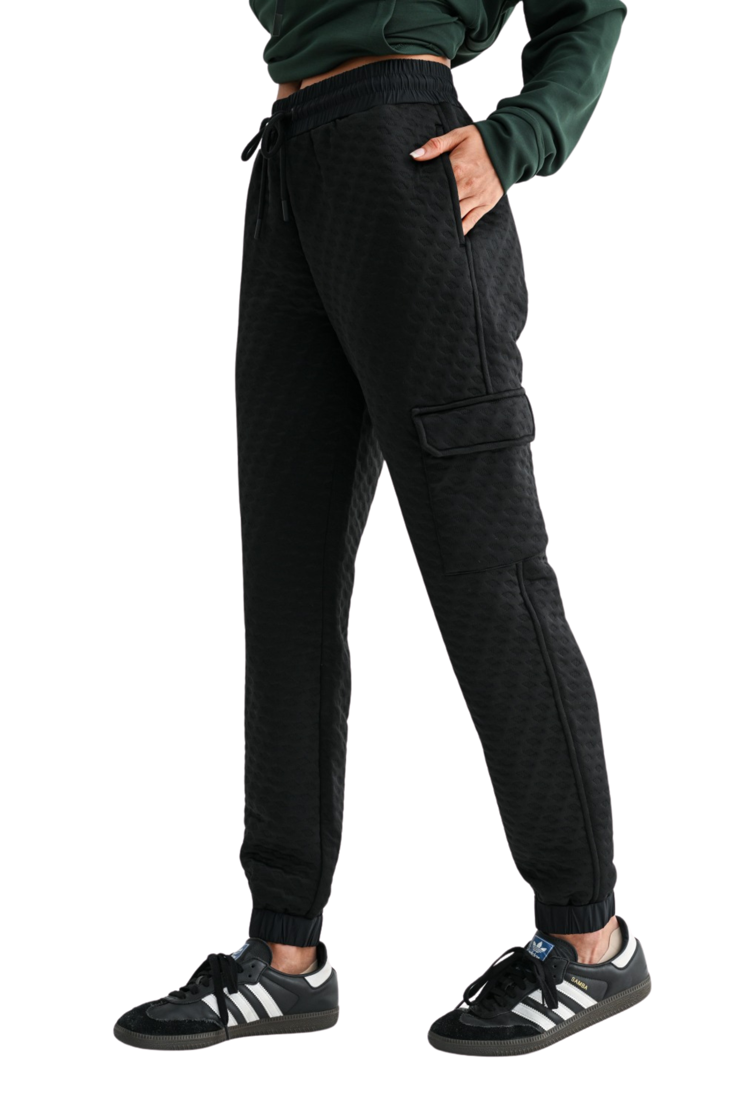 Quilted Cargo Jogger Pants