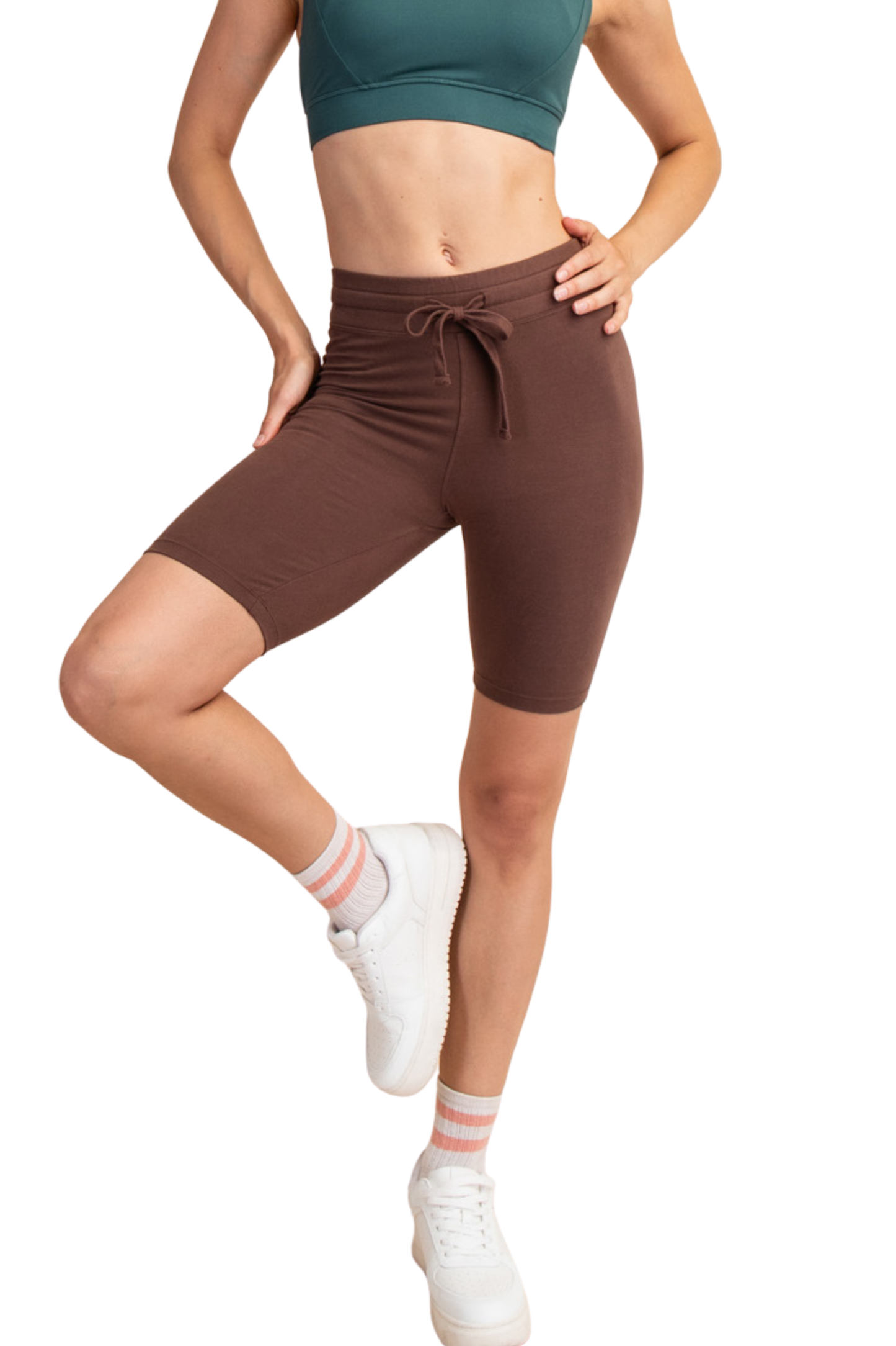 Stretchy Cotton Shorts with Drawstring